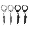 Vintage Leaf Feather Pendants Hoop Earrings Jewelry Dangle Earring Jewelry Men Women Unisex Fashion Jewelry Ear Jewelry