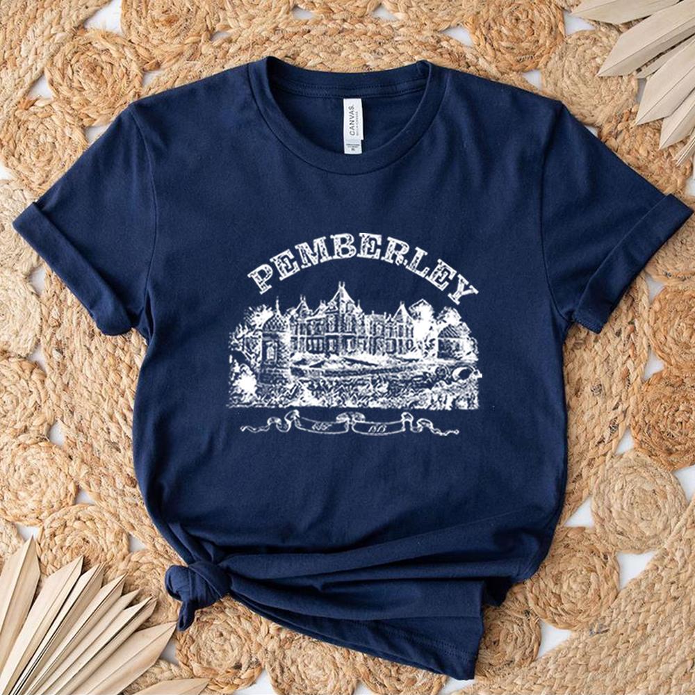 Pemberley T Shirt Pride and Prejudice Tshirt Aesthetic Literary Tee Jane Austen Tops Bookworm Shirts Book Lover Gifts for Women