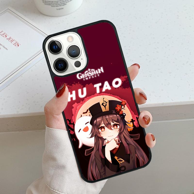 Cartoon Hu Tao Genshin Impact Phone Case For iPhone 17 Air 11 12 13 14 15 16 Pro Max Cover For iPhone 17 Air Max Plus
