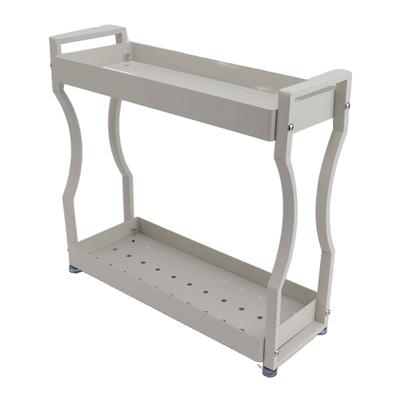 Coffee Bar Storage Rack Double Layer Cabinet Shelf Stainless Steel Countertop Organizer with
