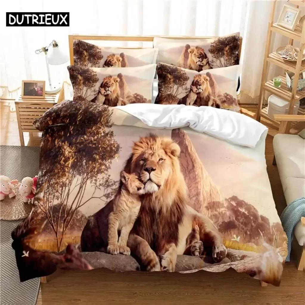 Deep Lion Bedding Set For Bedroom Soft Modern Bedspreads Comefortable Kids Duvet Cover Quilt Cover And Pillowcase