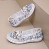 Sommer Damen Stoffschuhe Stickerei Handgewebt Flach Chinesischer Retro-Stil Atmungsaktives Mesh Freizeitschuhe Mama Schuhe für ältere Frauen