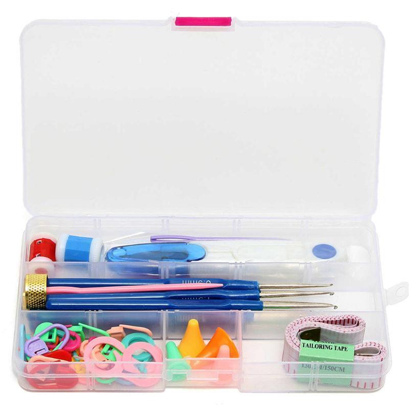 16 Sizes Crochet Hooks Needles Stitches Knitting Craft Case Crochet Set