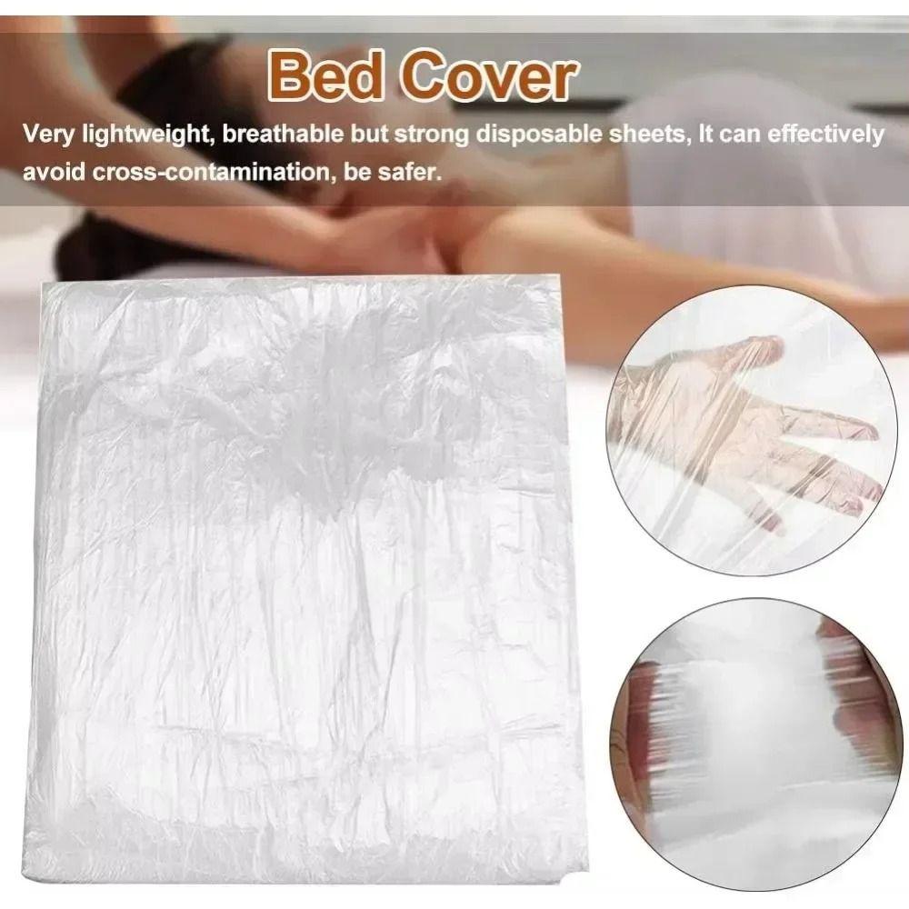 100pcs/Pack Waterproof Film Disposable Plastic Sheets Disposable Sauna Blanket Massage Table