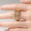 Classic Inlaid White CZ Women's Ring Vintage Gold Color Geometry Daily Wear Party Jewelry Anniversary Gift