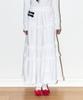 Iligo Buckle Frill Long Skirt White