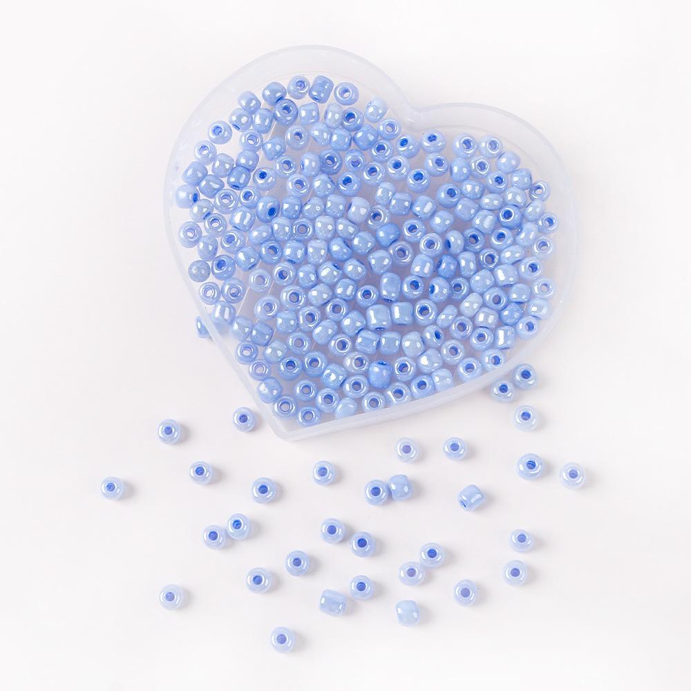 2/3/4 Mm Cream Ab Glass Rice Beads Round Beads Loose Beads Diy Bracelet Necklace Beaded Material Jewelry Accessories