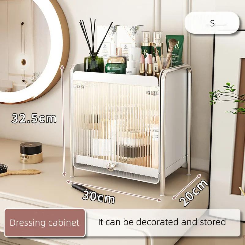 

Роскошный органайзер для макияжа, ящик для хранения косметики, большая емкость, настольный ящик для красоты, женский ящик для хранения средств по уходу за кожей, контейнер для макияжа, драгоценность M белый