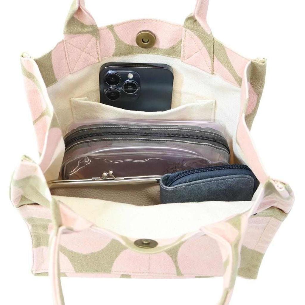 Friendshill PAL CANVAS Square Mini Tote Dottie Beige RW-290-304