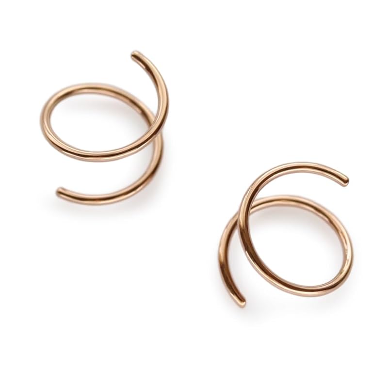 

[Jewel Box] JewelVOX earrings ladies Smaller catchless surgical stainless steel Compatible with metal allergies adult Fashionable (pink gold)
