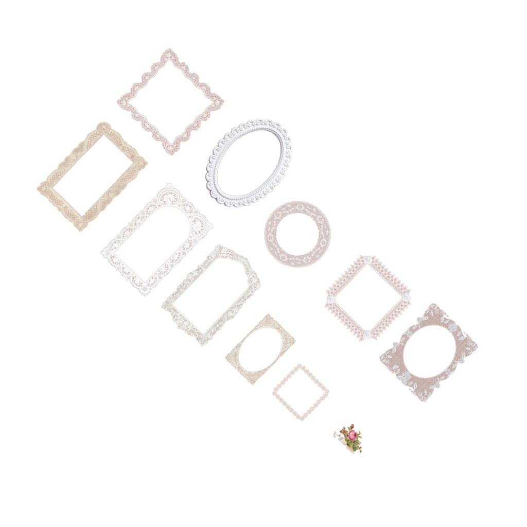 20 kusů Dekorační samolepky Retro zrcadlový rám PET nálepky pro DIY ruční práce Scrapbooking Foto