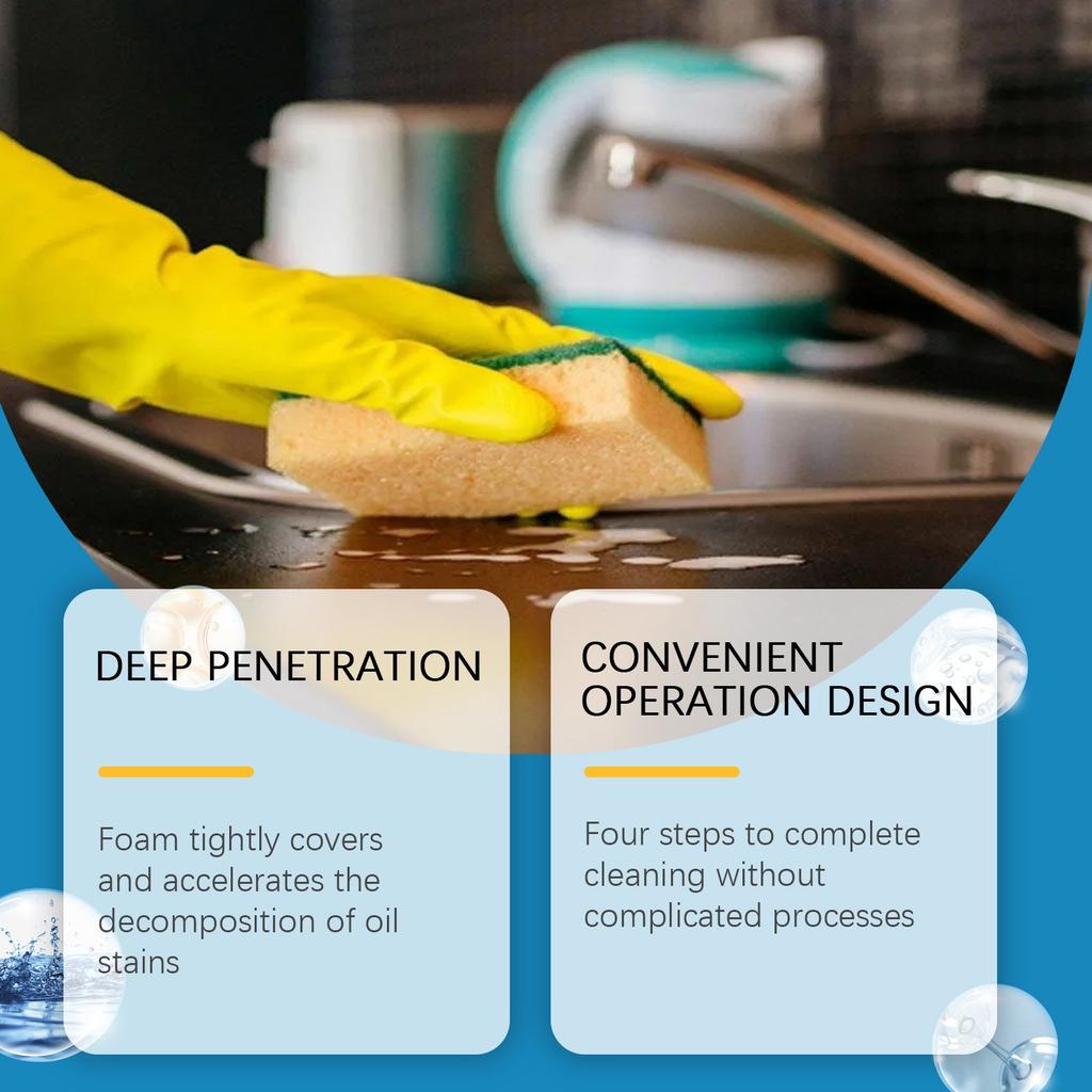 Curățător de Ulei All-in-one, Curățător Spumă pentru Bucătărie, Dizolvă Grăsimea și Petele de Grăsime, 120ml
