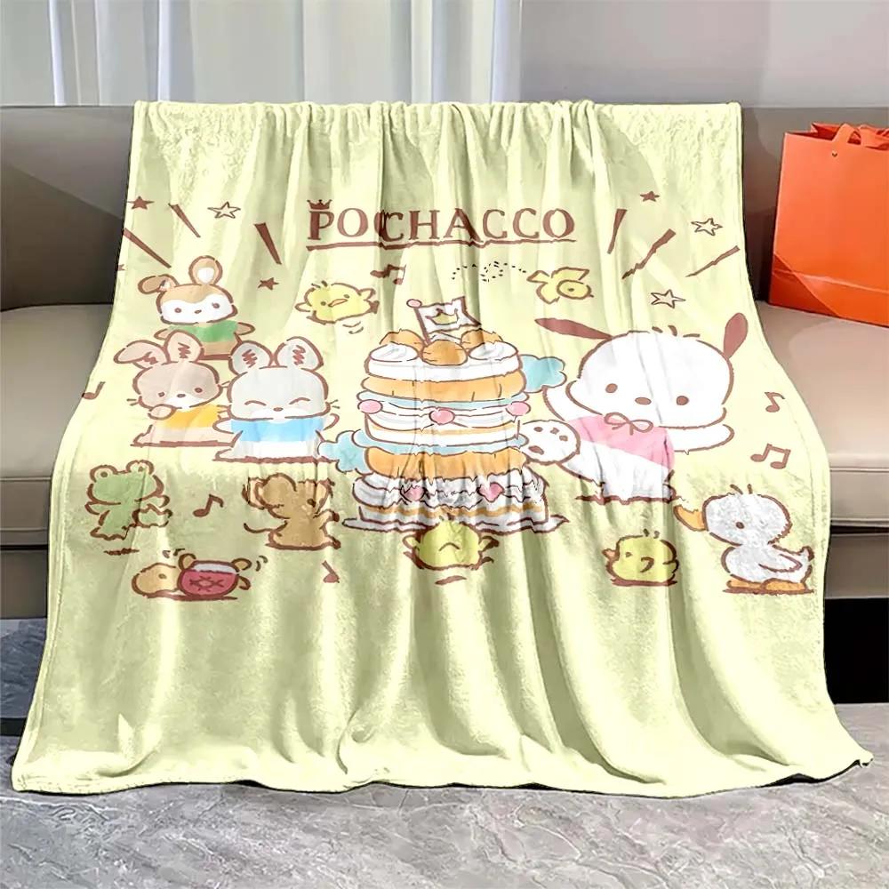 Pom Pom Purin Printed Blanket Kawaii Dog Cartoon Flannel Fluffy Soft Blanket for Adult Plush Sofa  Picnic Beach Towel