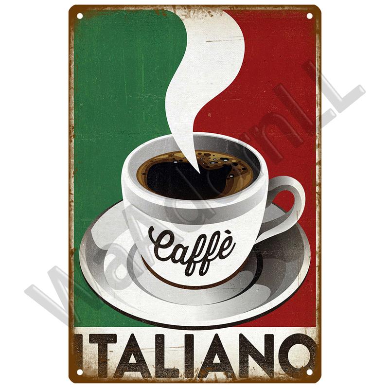 Metal Sign Retro Decor Coffee Vintage Tin Sign Plaque Metal Plate Wall Art Posters For Kitchen Bar Cafe Room Retro Iron Paint