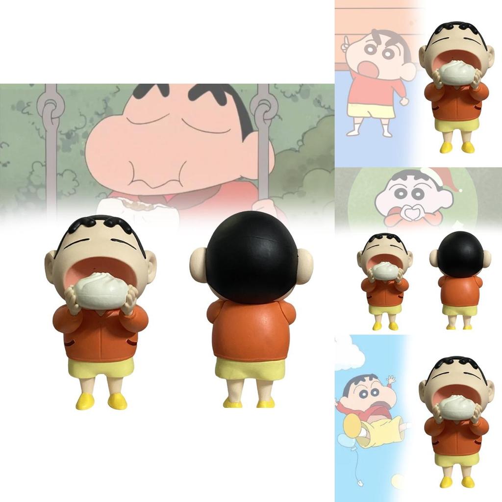 Charming Plastic Crayon Shinchan Anime Figure Of Shinnosuke With Bun Cute Collectible Decor