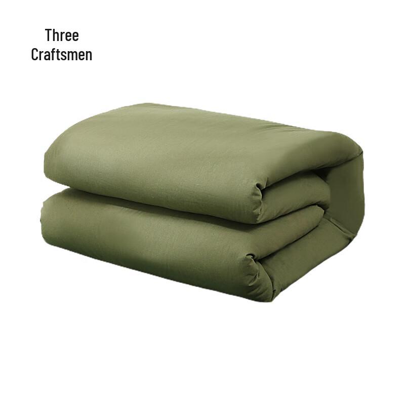 Sanjian Tofu Block Military Green Quilt