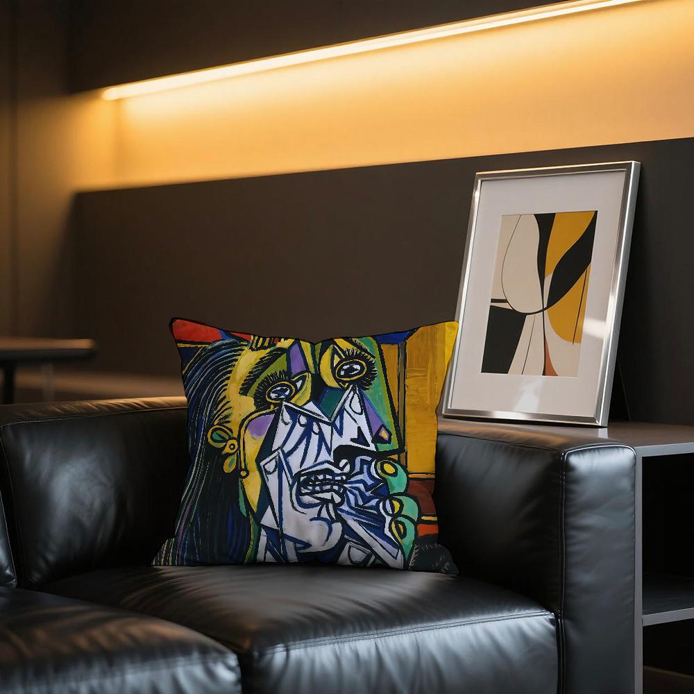 Art Pablo Picasso Cubism Abstract Cushion Cover Comfortable and Soft Bedding Skin Friendly Leisure Sofa Car Office Pillowcase