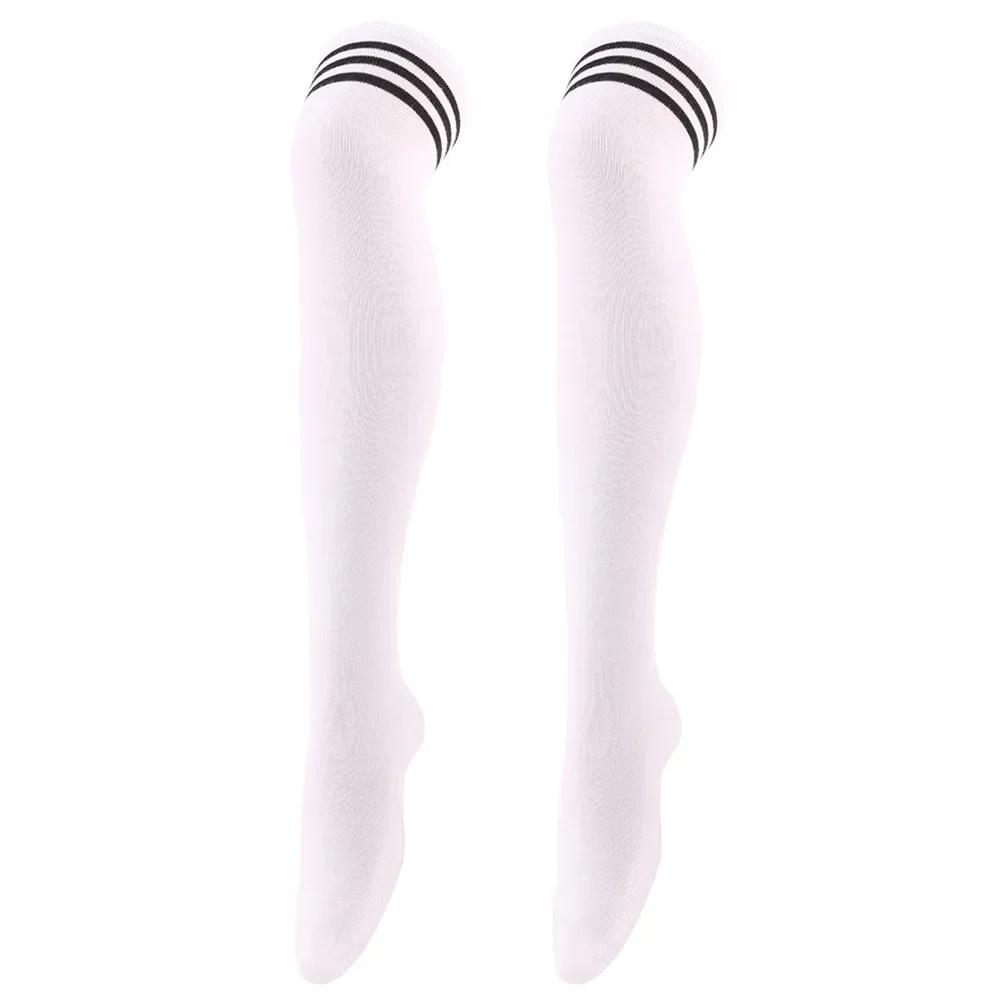 Ladies Girls Long Tube Socks Black White Striped Long Socks Women Sexy Over Knee Thigh High Socks Over The Knee Stockings