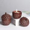 with Lid Ceramics Storage Jar Multi-functional Candlestick Decorative Pinecone Candle Cup  Gift