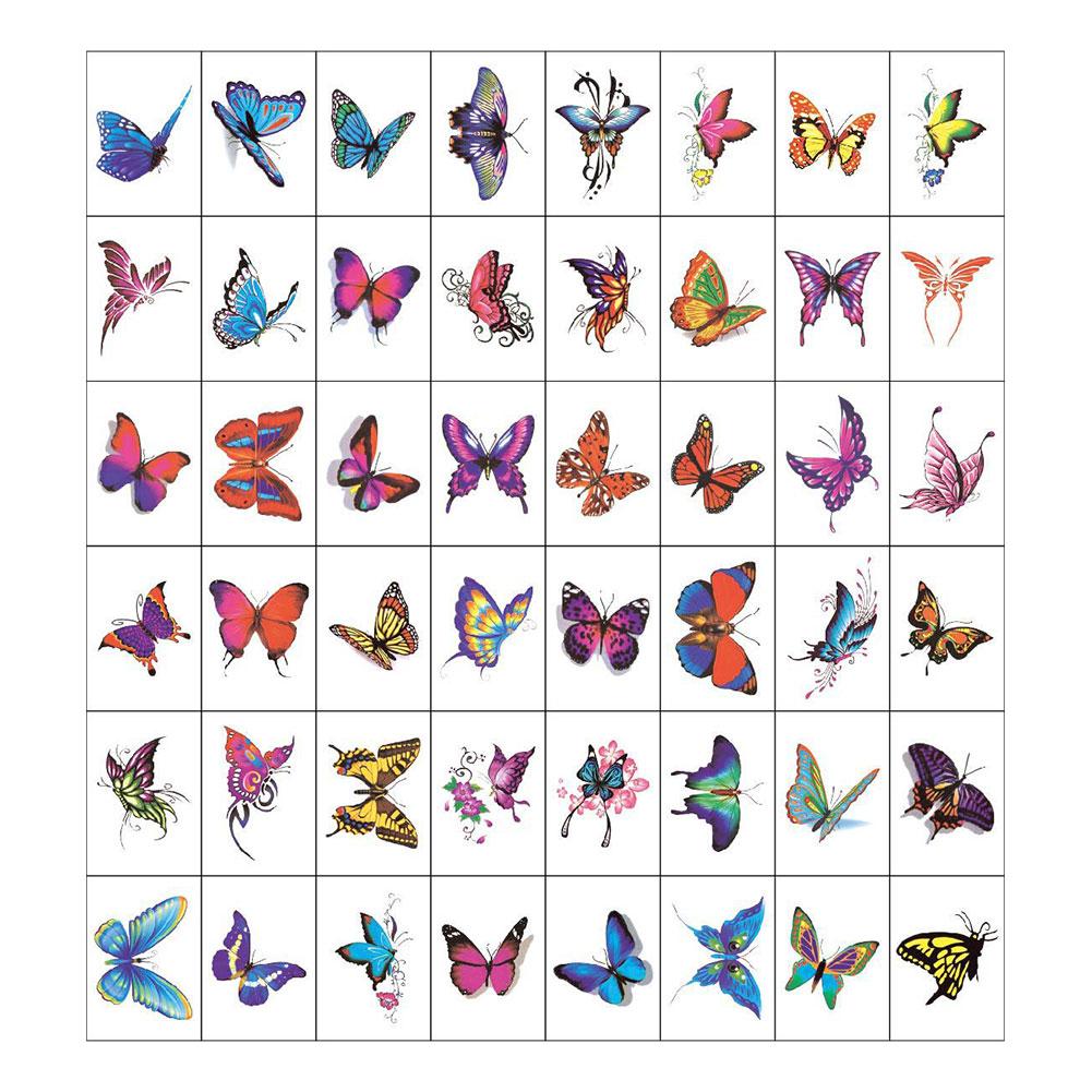 20/50pcs Waterproof Tattoo Stickers Sexy Simulation Collarbone Stickers Tattoo Butterfly Flower K9U6