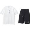 Li Ning Theme Floral Print Round Neck Pullover Short Sleeve T-Shirt Fashion Skin-Friendly Versatile Shorts Casual Sports Set AHSU971-2+AKST543-3