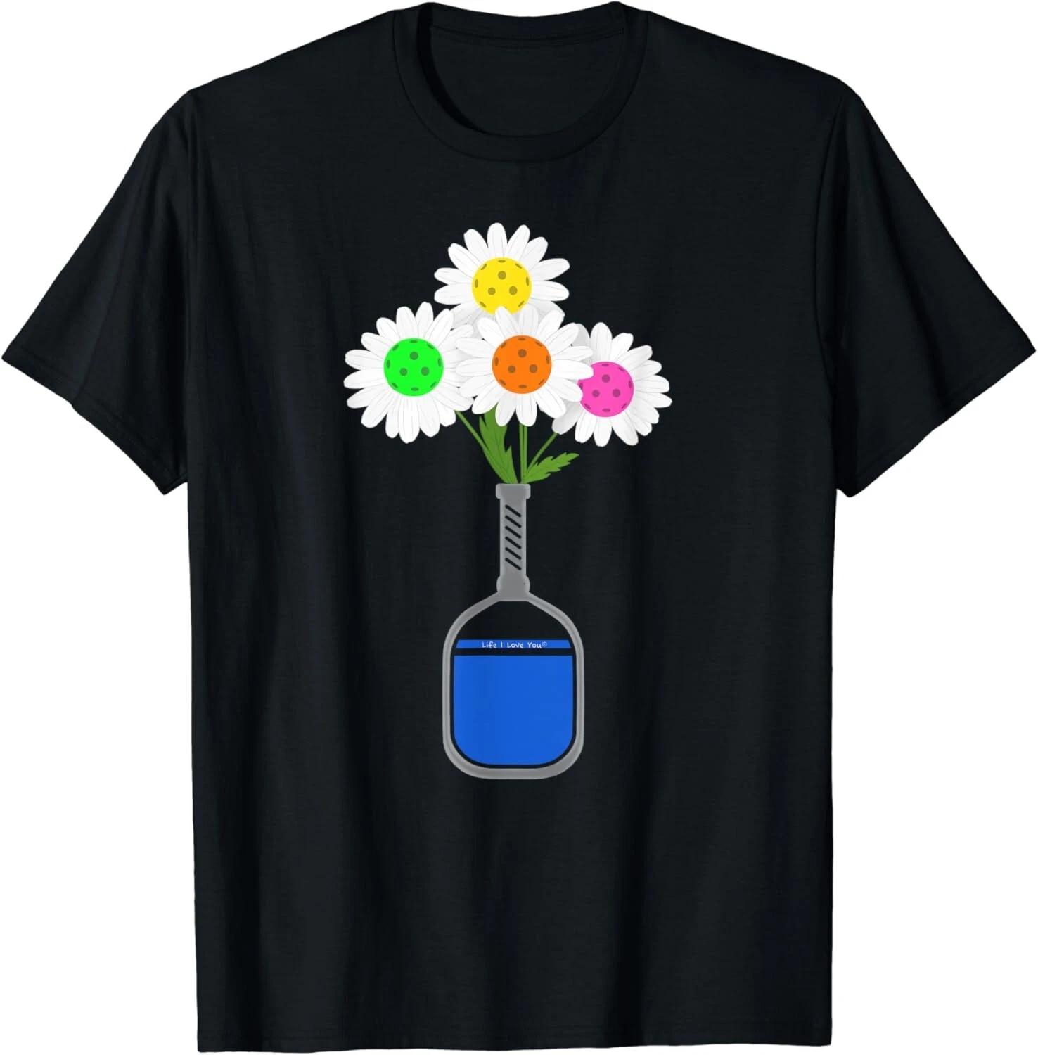 Pretty Pickleball Flowers in Paddle Vase - Pickleball Gift Unisex T-Shirt S