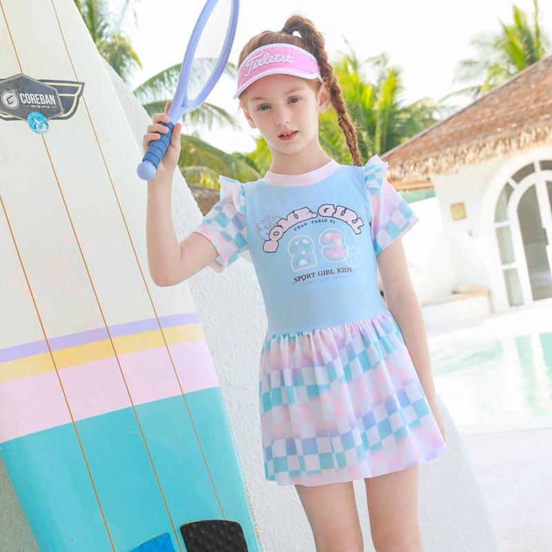 Girls' Sweet Princess One-Piece Swimsuit for Toddlers & Kids - Ideal for Beach & Hot Springs