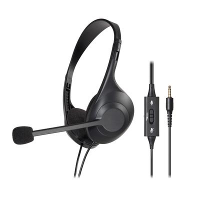 Audio Technica Stereo Headset Stereo Noise Canceling Microphone Hand Controller Slider Adjustment ATH-102COM 3.5mm 4-Pole