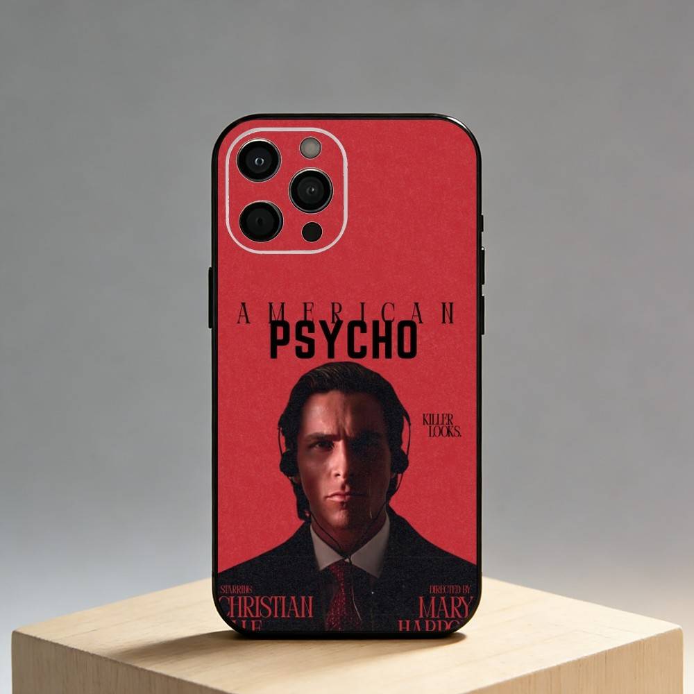 American Psycho Phone Case For iPhone17,16,15,14,13,12 Plus,Max Soft Silicone Black Cover