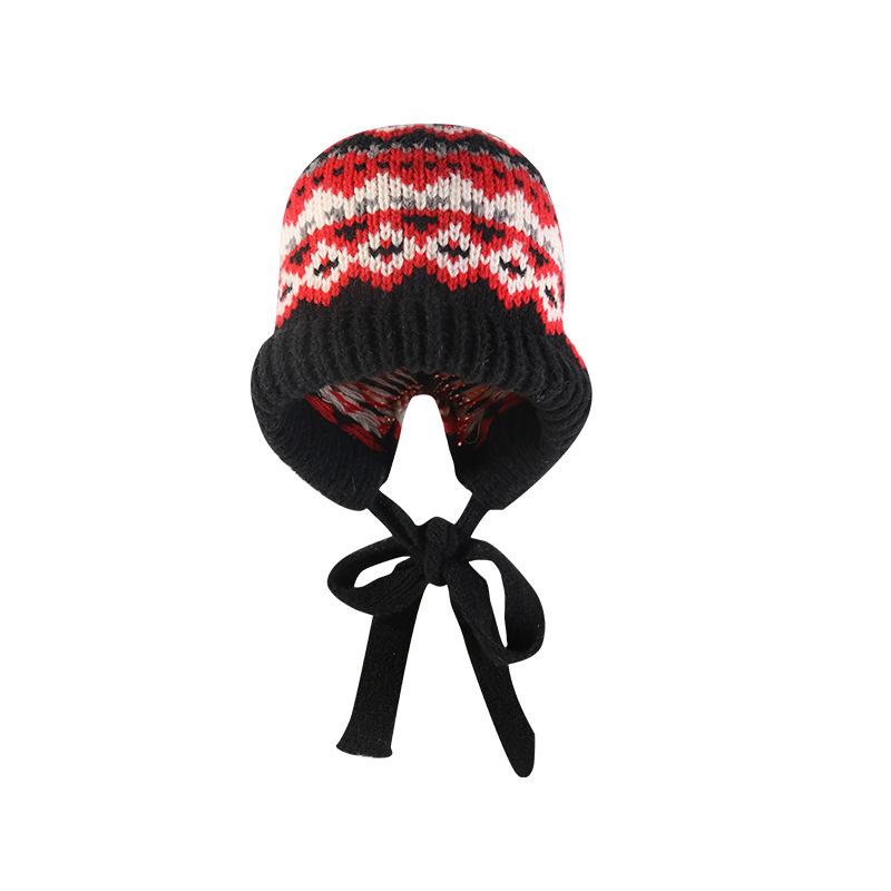 Winter Ear Protection Lace Up Warm Womn Balaclava Knitted Hat