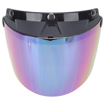 Visiera per casco da moto con bottone in metallo, protezione UV rimovibile, regolabile, per casco da moto
