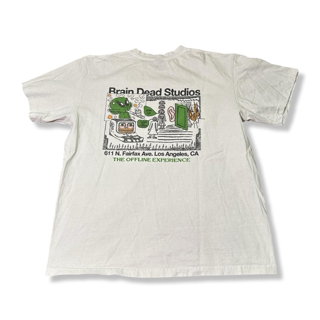 Brain Dead The Offline Experience Smoking White Graphic T Size Large Unisex T-Shirt XXXXL
