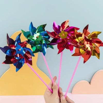 50Pcs Sequin Windmill Pinwheel Wind Spinner Outdoor Toys for Kids Birthday Party Favors Boy Girls Pinata Filler Carnival Prizes