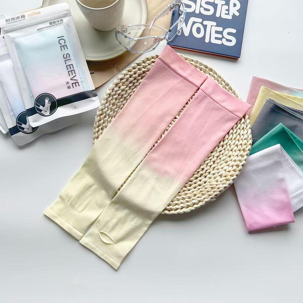 Gradient Color UV Protection Ice Silk Sleeves - Unisex Sun Protection Arm Guards