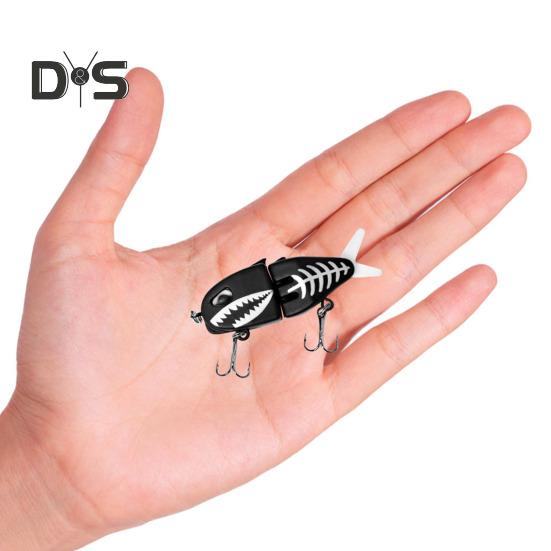 6CM/6.5G Multi-Jointed Fishing Lure with Hooks Realistic 2-Section Swimbait Plastic Artificial Bait Freshwater Saltwater Bass Trout Pike Fishing