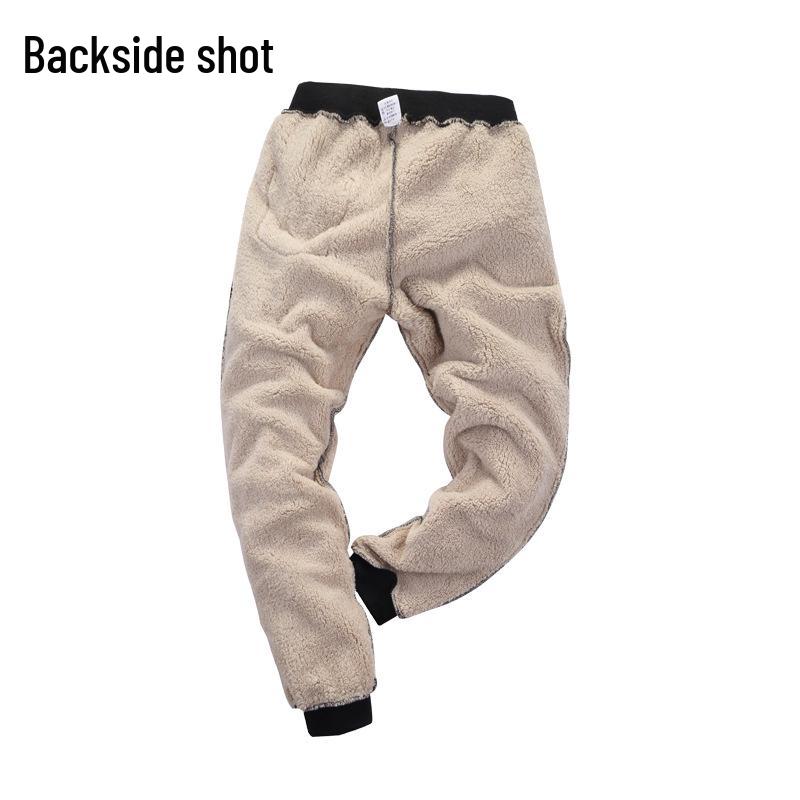 Men's Slim Fit Fleece Lined Winter Sports Sweatpants with Cuffs - Thickened Lambswool for Warmth