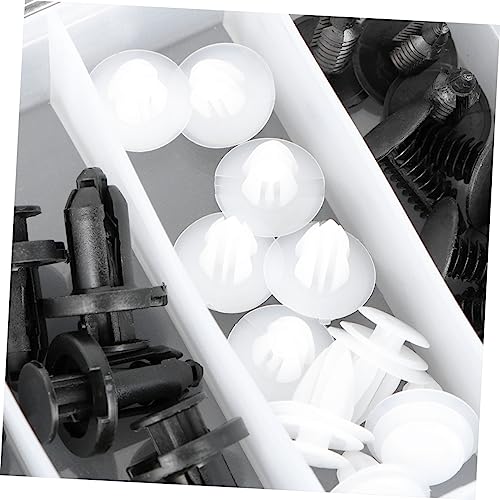GRIRIW 50pcs Car Bumper Push Fasteners Anti-Rust Mudguard Fastener Rivets Black White for Car Accessories