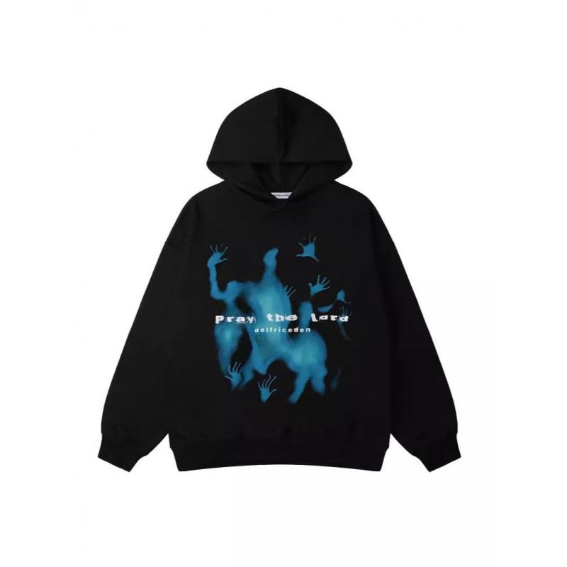 Heren Oversized Hoodie met 3D Digitale Print Streetwear Stijl Casual Pullover met Lange Mouwen