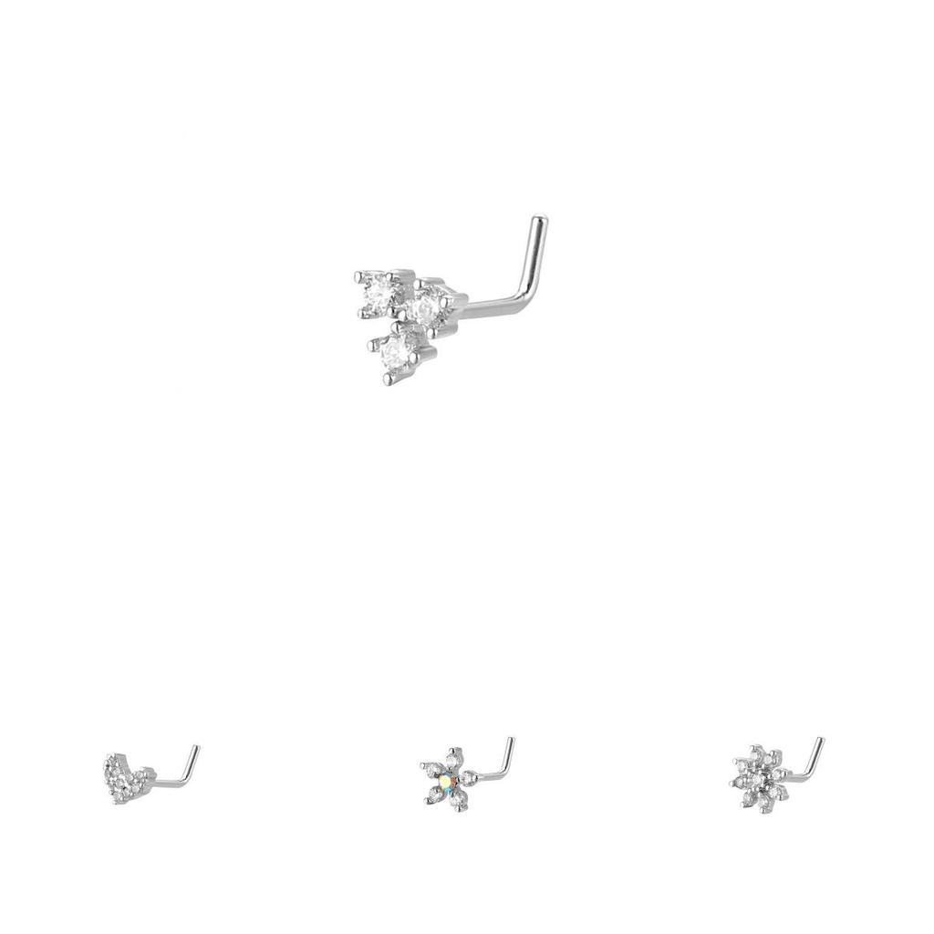 Stainless Steel Butterfly Style Nose Hoop Jewelry With White Crystal For Women Men