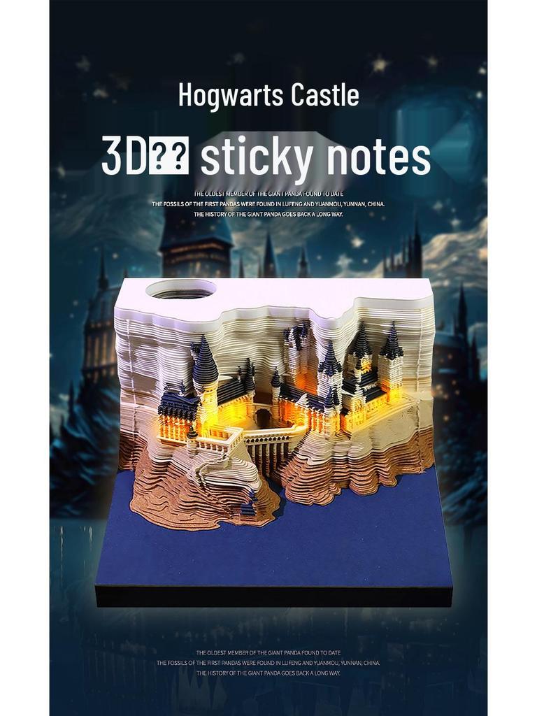 Harry Potter 3D Papier-Schnitt Kalender & Haftnotizblock - Kreatives Schreibtischornament & Geschenk