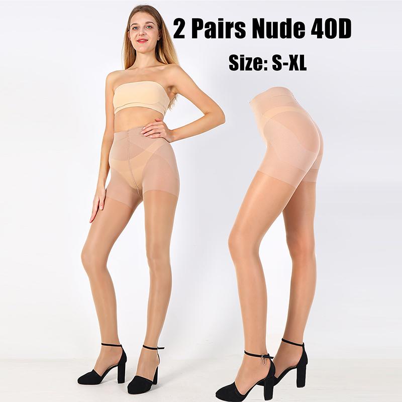 

Kave 2 пары колготок с контролем верха для женщин 40 ден прозрачные колготки с высокой талией, контролем живота и поддержкой M 50-60kg