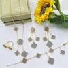 5-Piece Set New Four-Leaf Clover Jewelry Set Fashion Tassel Earrings Temperament Simple Versatile Senior Sense Of Necklace Earrings Bracelet Set