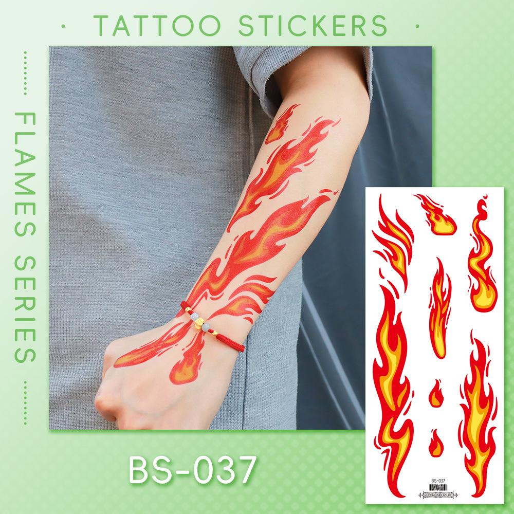 Ricalon Halloween Vein & Lightning Flame Tattoo Stickers, Waterproof & Sweatproof