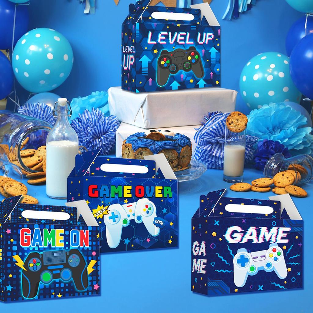 Video Game Party Favor Boxes, 24 Piece Video Game Gift Box Set - Video Game Themed Party Favor Box Candy Box for Video Game Birthday Party Decorations