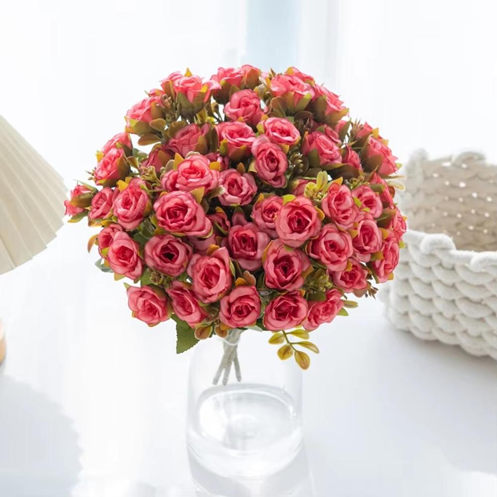 Artificial Flowers Silk Roses Wedding Bridal Outdoor Garden Courtyard Decoration Festival Diy Vase Bridal Bouquet Box Decoration