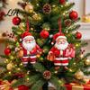 Holiday Gift Tags 12/24/36Pcs Christmas Wooden Ornaments, Santa Claus Red Truck Hanging Decorations with Rope, Decor Xmas Tree Pendant, for