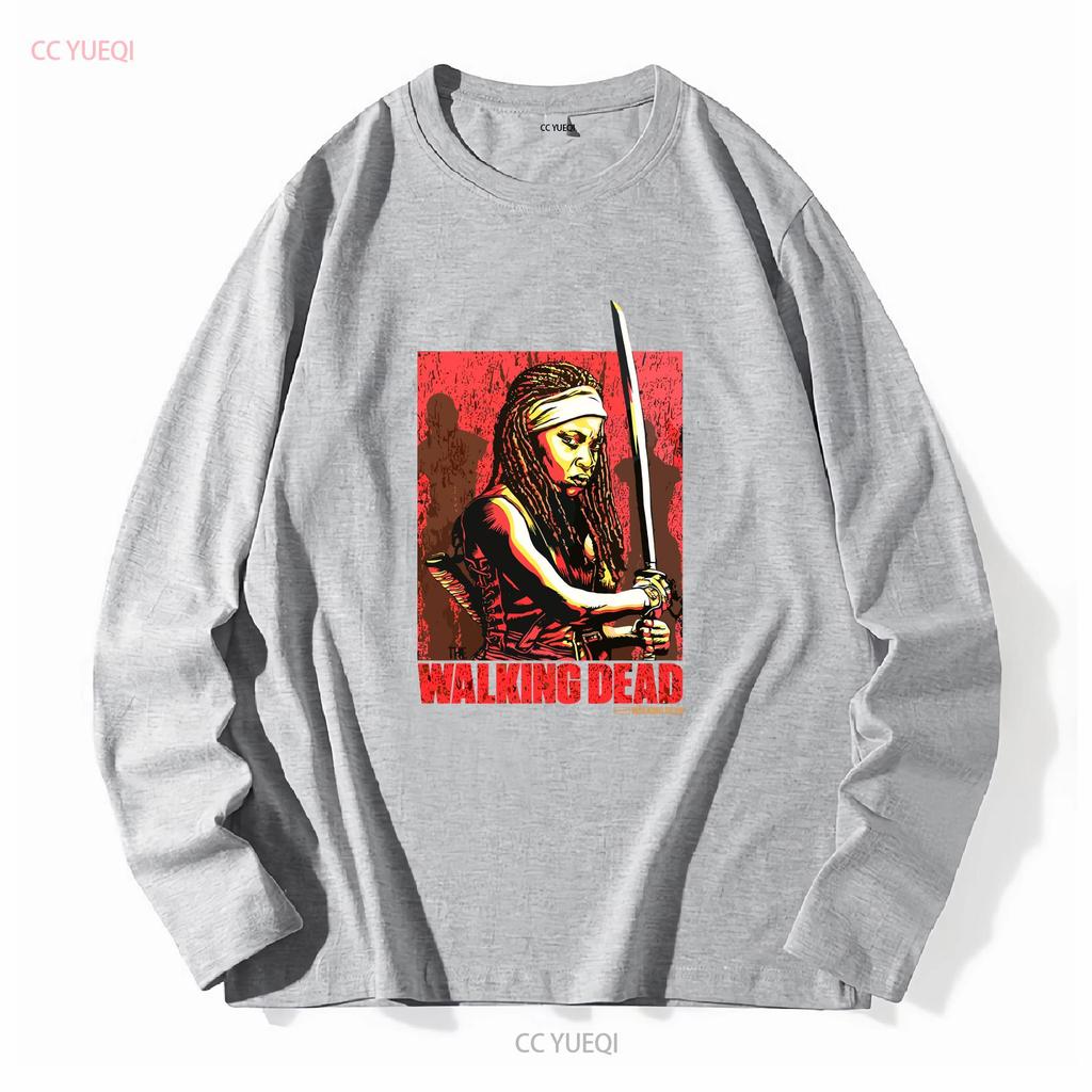 Walking dead Michonne pánské černé tričko velikost XL vintage Vyprané Lehce měkké Ležérní designové oblečení Prodyšné Univerzální