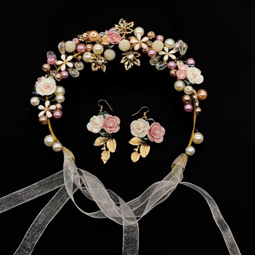 Rhinestone Princess Crowns Gold Color Bride Tiaras Simple Flower Crown  Wedding