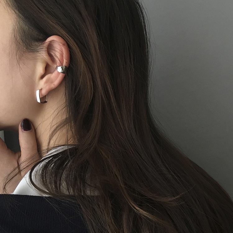 Su Chuang S925 Sterling Silver Geometric Square Stud Earrings for Women - Stylish, Versatile, High-End Ear Accessories