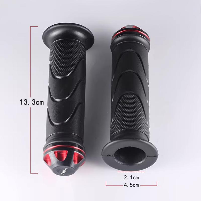 Motorcycle CNC Alloy Handlebar End Caps Universal Rubber Handlebar Trim Anti-Vibration Plugs Various Colors